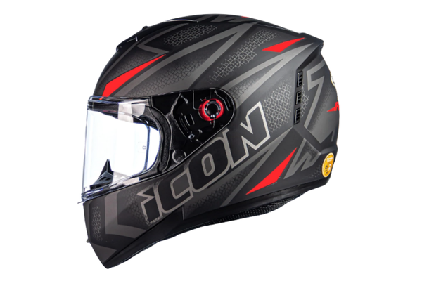 Capacete Moto Fechado Peels Icon Fast Preto Fosco Vermelho